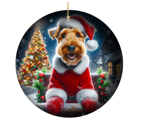 Welsh Terrier - Best of Breed DCR Christmas Tree Porcelain Ornament Double Sided