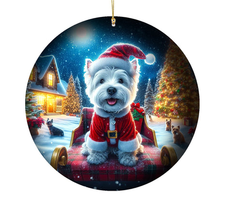 Westie - Best of Breed DCR Christmas Tree Porcelain Ornament Double Sided