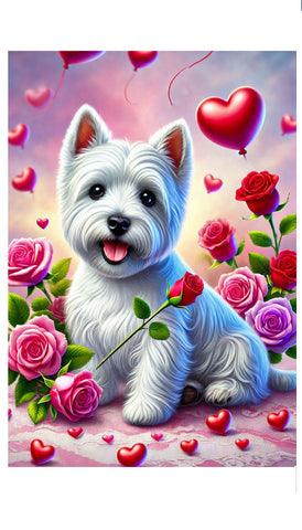 Westie -  Best of Breed DCR Valentines Day Outdoor House and Garden Flag