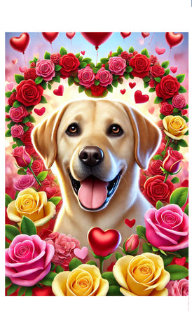 Yellow Labrador - Best of Breed DCR Valentines Day Outdoor House and Garden Flag