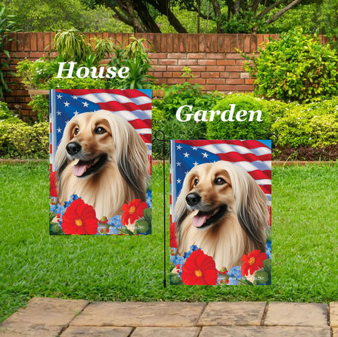 Afghan - Best of Breed  Patriotic I All-American Outdoor House and Garden Flag
