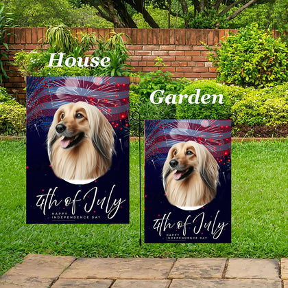 Afghan - Best of Breed  Independence Day July 4th Fourth of July   Outdoor House and Garden Flag