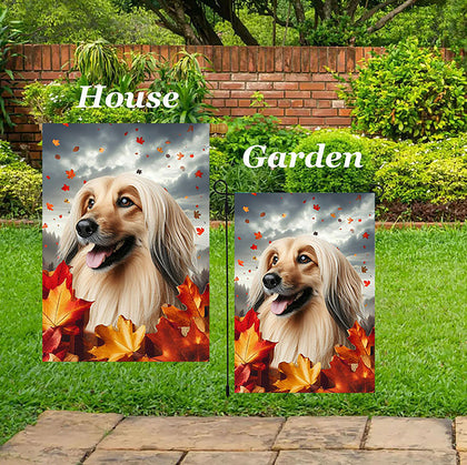 Afghan - Best of Breed  Fall Leaves Outdoor House and Garden Flag