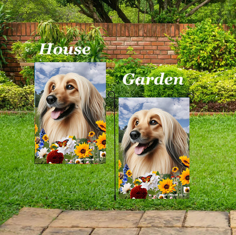 Afghan - Best of Breed  Summer Fields Outdoor House and Garden Flag