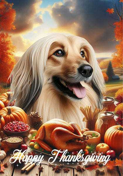 Afghan - Best of Breed  Thanksgiving Outdoor House and Garden Flag