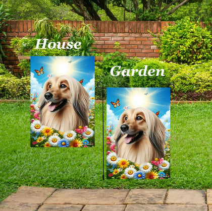 Afghan - Best of Breed  Summer Butterflies Outdoor House and Garden Flag