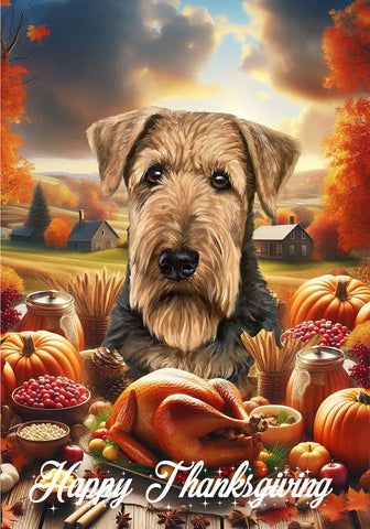 Airedale - Best of Breed  Thanksgiving Outdoor House and Garden Flag