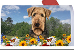 Airedale - Best of Breed Summer Flowers Mailbox Cover Hi-Grade Vinyl 6" x 19"