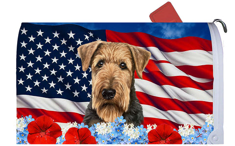 Airedale - Best of Breed Patriotic Mailbox Cover Hi-Grade Vinyl 6" x 19"