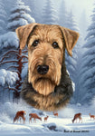 Airedale - Best of Breed  Winter Wonderland Outdoor House and Garden Flag