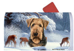 Airedale - Best of Breed Winter Wonderland Mailbox Cover Hi-Grade Vinyl 6" x 19"