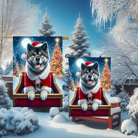 Akita Silver -  Best of Breed DCR Christmas Outdoor House and Garden Flag