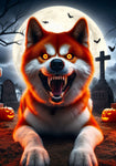 Akita Red -  Best of Breed DCR Halloween Outdoor House and Garden Flag