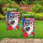 Akita Silver - Best of Breed  Patriotic I All-American Outdoor House and Garden Flag