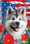 Akita Silver - Best of Breed  Patriotic I All-American Outdoor House and Garden Flag