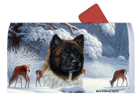 Akita - Best of Breed Winter Wonderland Mailbox Cover Hi-Grade Vinyl 6" x 19"