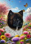 Akita - Best of Breed  Spring Butterflies Outdoor House and Garden Flag