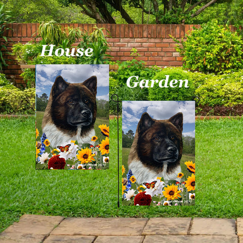 Akita - Best of Breed  Summer Fields Outdoor House and Garden Flag