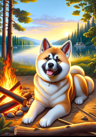 Akita Red -  Best of Breed DCR Summer Camping   Outdoor House and Garden Flag