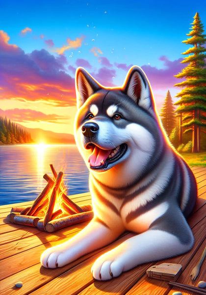 Akita Silver -  Best of Breed DCR Summer Camping   Outdoor House and Garden Flag