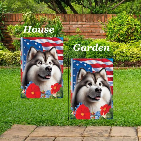 Alaskan Malamute - Best of Breed  Patriotic I All-American Outdoor House and Garden Flag