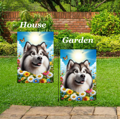Alaskan Malamute - Best of Breed  Summer Butterflies Outdoor House and Garden Flag