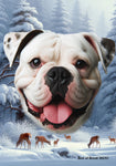 American Bulldog - Best of Breed  Winter Wonderland Outdoor House and Garden Flag