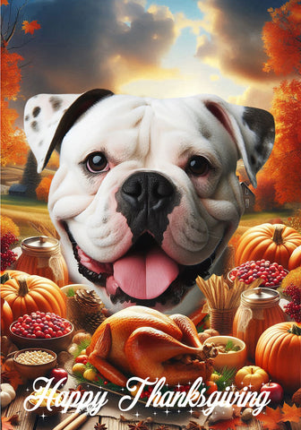 American Bulldog - Best of Breed  Thanksgiving Outdoor House and Garden Flag