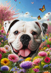 American Bulldog - Best of Breed  Spring Butterflies Outdoor House and Garden Flag