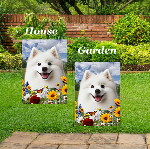 American Eskimo - Best of Breed  Summer Fields Outdoor House and Garden Flag