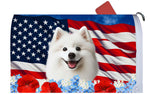 American Eskimo - Best of Breed Patriotic Mailbox Cover Hi-Grade Vinyl 6" x 19"