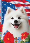 American Eskimo - Best of Breed  Patriotic I All-American Outdoor House and Garden Flag