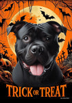 American Pit Bull Black -  Best of Breed  Halloween Outdoor House and Garden Flag