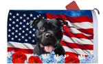 American Pit Bull Black -  Best of Breed Patriotic Mailbox Cover Hi-Grade Vinyl 6" x 19"