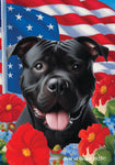 American Pit Bull Black -  Best of Breed  Patriotic I All-American Outdoor House and Garden Flag