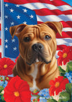 American Pit Bull Orange - Best of Breed  Patriotic I All-American Outdoor House and Garden Flag