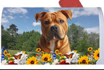 American Pit Bull Orange - Best of Breed Summer Flowers Mailbox Cover Hi-Grade Vinyl 6" x 19"