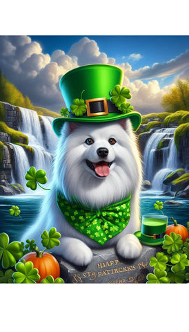 American Eskimo -  Best of Breed DCR Saint Patricks Day Day Outdoor House and Garden Flag