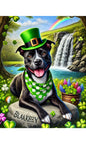 American Staffordshire Black -  Best of Breed DCR Saint Patricks Day Day Outdoor House and Garden Flag