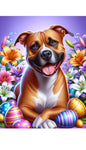 American Staffordshire Fawn -  Best of Breed DCR Easter Holiday    Outdoor House and Garden Flag