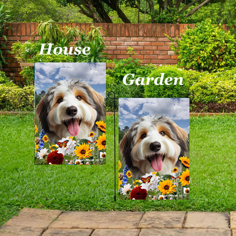 Aussiedoodle - Best of Breed  Summer Fields Outdoor House and Garden Flag