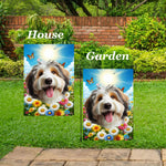 Aussiedoodle - Best of Breed  Summer Butterflies Outdoor House and Garden Flag