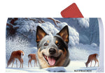 Australian Cattle Dog Blue - Best of Breed Winter Wonderland Mailbox Cover Hi-Grade Vinyl 6" x 19"