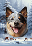 Australian Cattle Dog Blue - Best of Breed  Winter Wonderland Outdoor House and Garden Flag