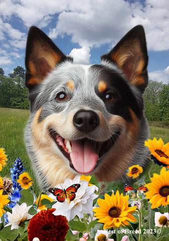 Australian Cattle Dog Blue - Best of Breed  Summer Fields Outdoor House and Garden Flag