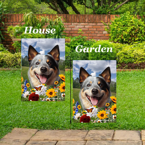 Australian Cattle Dog Blue - Best of Breed  Summer Fields Outdoor House and Garden Flag