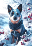 Australian Cattle Dog Blue  - Best of Breed DCR Winter Berries Outdoor House and Garden Flag