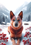 Australian Cattle Dog Red  - Best of Breed DCR Winter Berries Outdoor House and Garden Flag