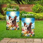 Australian Cattle Dog Red - Best of Breed  Summer Butterflies Outdoor House and Garden Flag