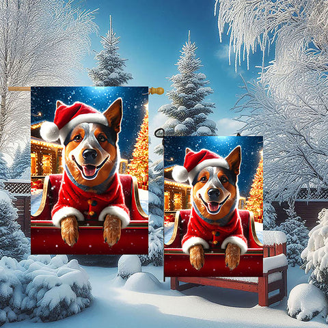 Australian Cattle Dog Red  - Best of Breed DCR Christmas Outdoor House and Garden Flag